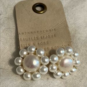 Faux Pearl flower earrings